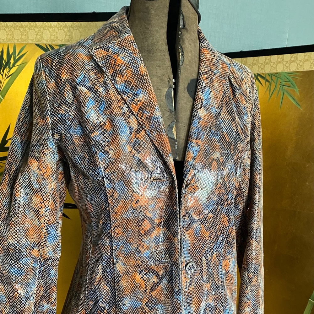 Women’s leather jacket snakeskin M